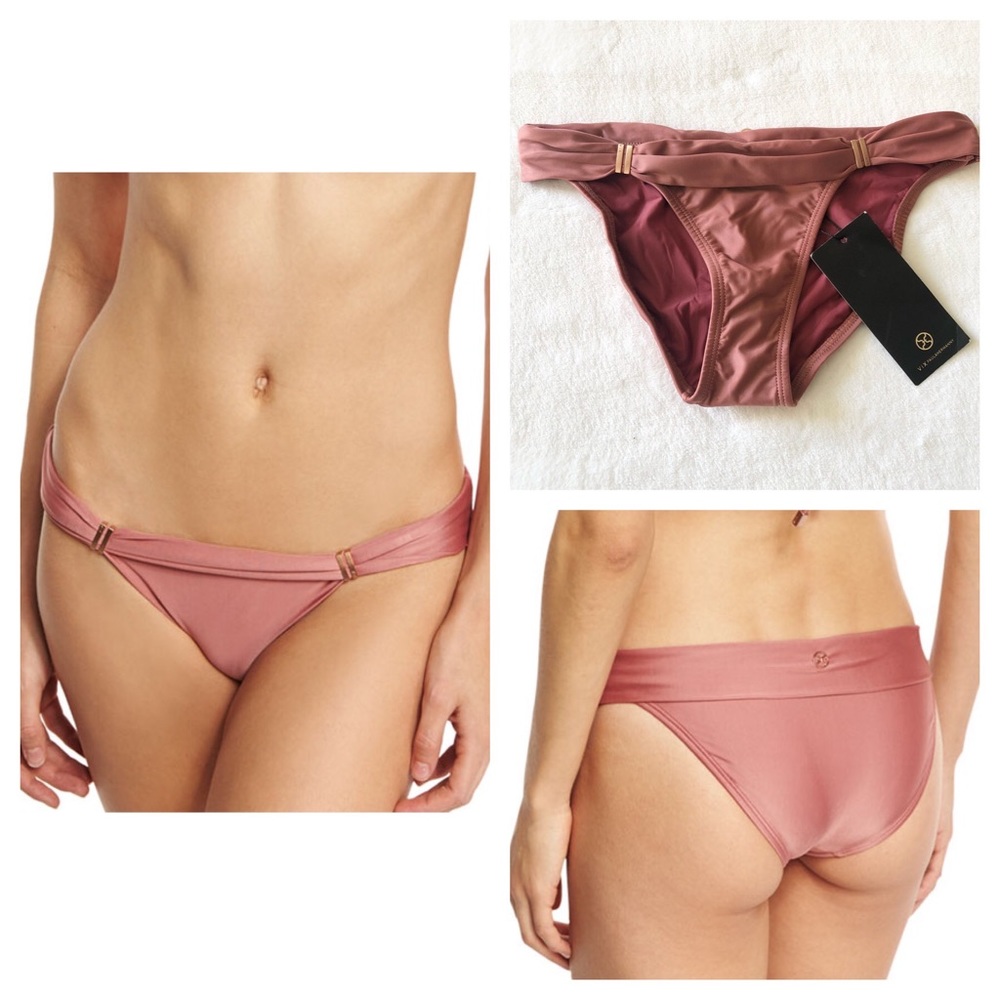 VIX Bia Pink Solid Full Swim Bikini Bottom